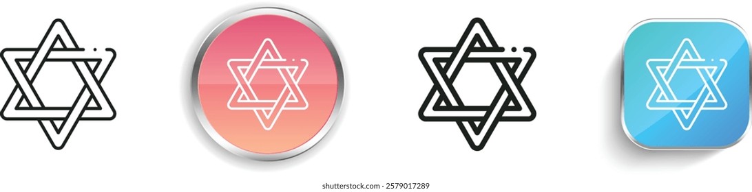 Judaism icon. Thin Linear, Regular and Button Style Design Isolated On White Background