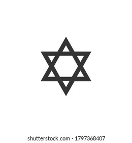 Judaism icon, vector on a white background