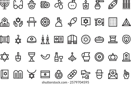 Judaism icons High-Quality Vector Icons Collection with Editable Stroke. Ideal for Professional and Creative Projects