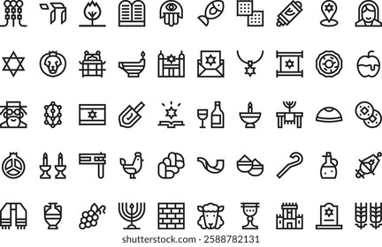 Judaism icons High-Quality Vector Icons Collection with Editable Stroke. Ideal for Professional and Creative Projects.