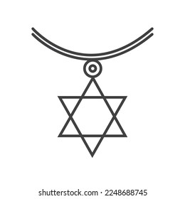 Judaism necklace symbolic linear icon