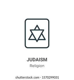 Judaism outline vector icon. Thin line black judaism icon, flat vector simple element illustration from editable religion concept isolated on white background