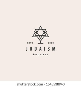 judaism podcast logo hipster retro vintage icon for jews blog video vlog channel	