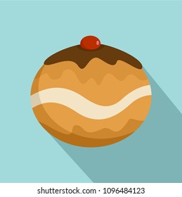 Judaism sweet bakery icon. Flat illustration of judaism sweet bakery vector icon for web design
