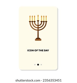 Judaism symbol flat icon. Candle, menorah isolated vector sign. Culture and religion concept. Vector illustration symbol elements for web design and apps