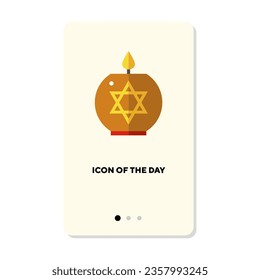 Judaism symbol flat vector icon. Star, candle isolated vector sign. Culture and religion concept. Vector illustration symbol elements for web design and apps