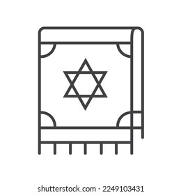 Judaism talit symbolic linear icon