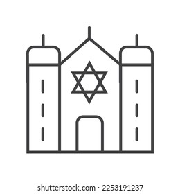 Judaism temple symbolic linear icon