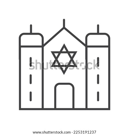 Judaism temple symbolic linear icon