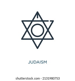 judaism thin line icon.jewish,line linear icons isolated outline sign. Vector illustration symbol element for web design and apps.
