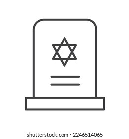 Judaism tombstone symbolic linear icon