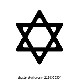 Judaism vector icon. Judaism religion symbol logo. black and white Judaism icon.