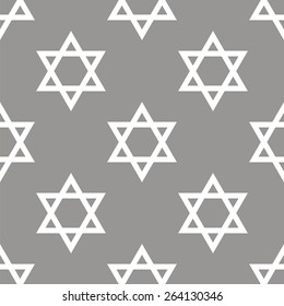 Judaism white and black seamless pattern for web design. Vector symbol