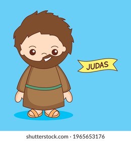 judas disciple of jesus cartoon. vector illustration