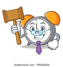 Judge alarm clock mascot cartoon