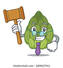 Judge artichoke mascot cartoon style