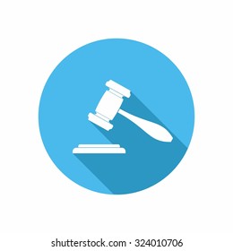 Judge or Auction Gavel icon. Vector Illustration