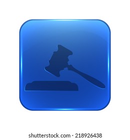 judge or auction - glossy blue button