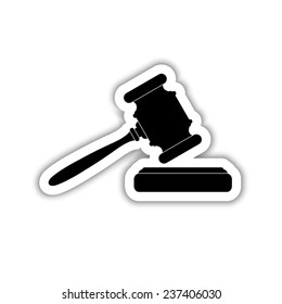 Judge Or Auction Hammer - Black Vector Icon With Shadow