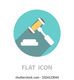 judge or auction hammer icon