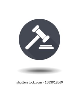 judge or auction hammer icon