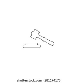 judge or auction hammer icon