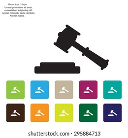judge or auction hammer icon