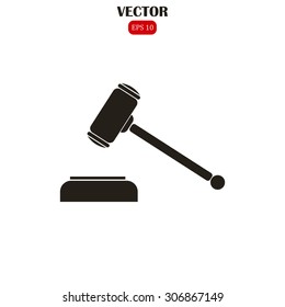 Judge or auction hammer icon. 