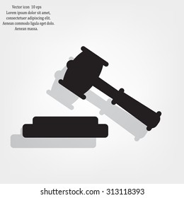 judge or auction hammer icon