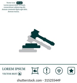 judge or auction hammer icon