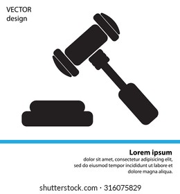 judge or auction hammer icon