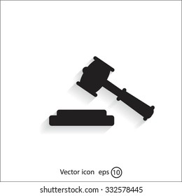 judge or auction hammer icon