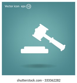 judge or auction hammer icon