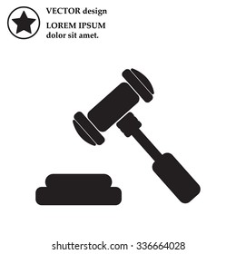 judge or auction hammer icon