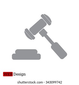 judge or auction hammer icon