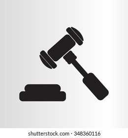 judge or auction hammer icon
