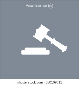 judge or auction hammer icon