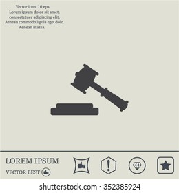 judge or auction hammer icon