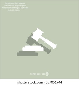 judge or auction hammer icon
