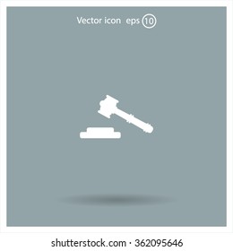 judge or auction hammer icon
