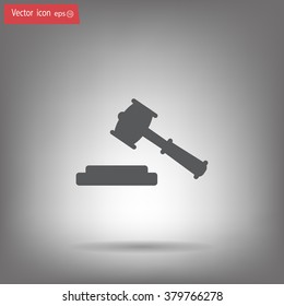judge or auction hammer icon