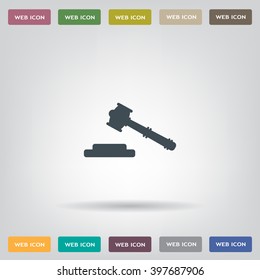 judge or auction hammer icon