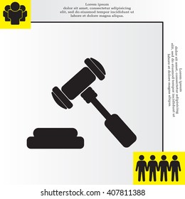 judge or auction hammer icon