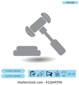 judge or auction hammer icon