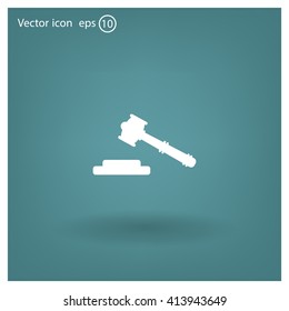 judge or auction hammer icon