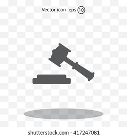 judge or auction hammer icon