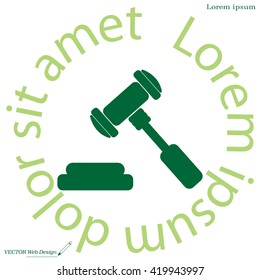 judge or auction hammer icon