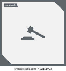 judge or auction hammer icon