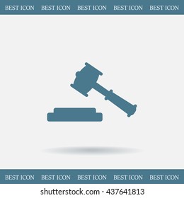 judge or auction hammer icon