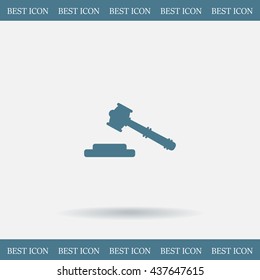 judge or auction hammer icon